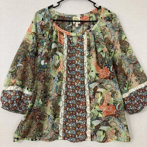 Fig and Flower Multicolor Paisley Blouse